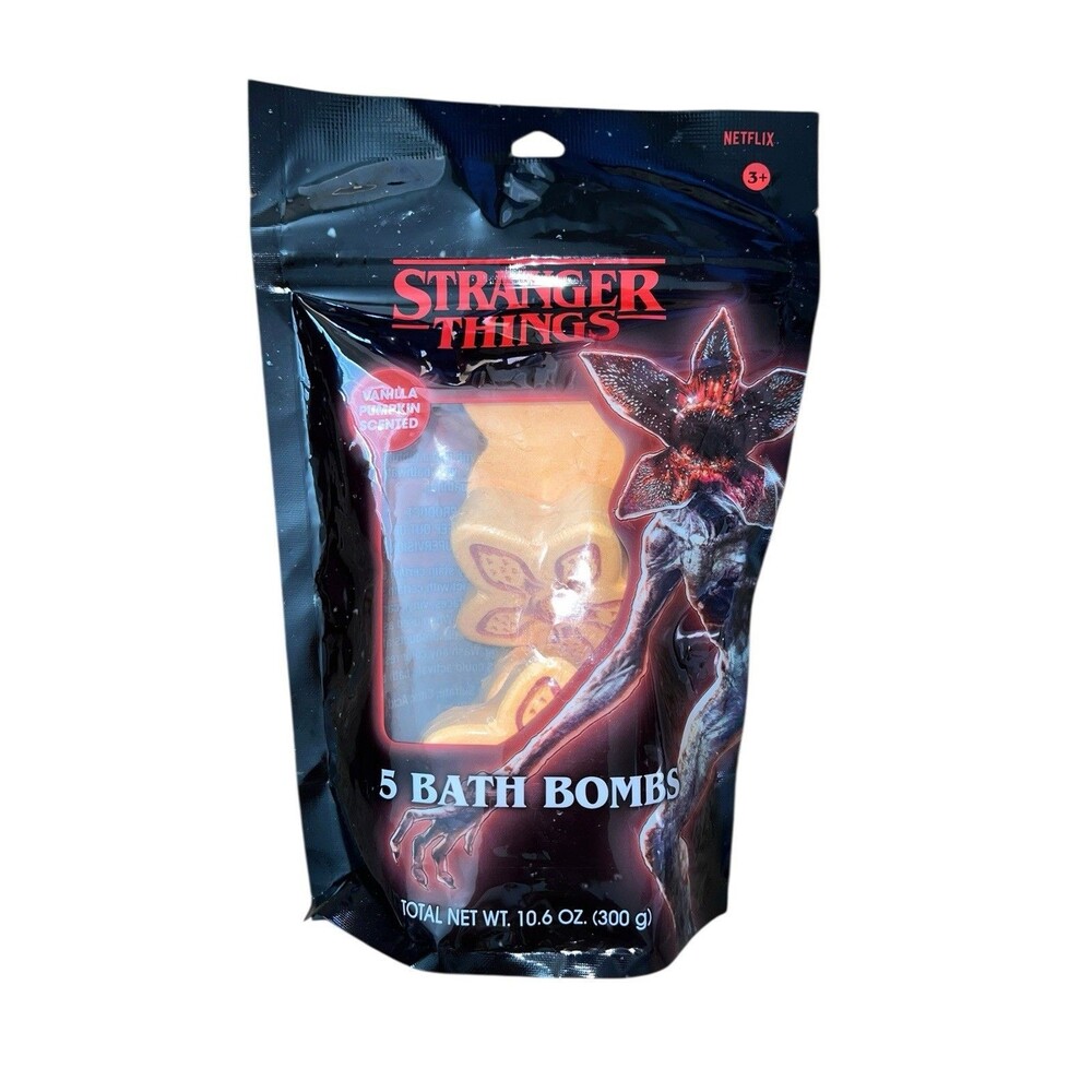 Stranger Things 5 Pack Bath Bombs Netflix Vanilla Pumpkin Scented